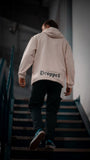GOTHIC DROPPED - CREAM FLAP HOODIE